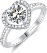 M&Ostyle 925Silver Moissanite Adjustable Engagement Ring, Promise Eternity Ring for Women,Wedding Rings,Jewelry Gift,Friendship Promise Fashion Jewelry Valentine Gifts for Women