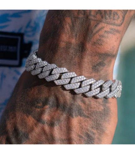 Iced Cuban Chain Bracelet – Rhinestone Link