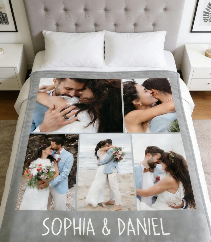 Personalized customized photo blanket gift
